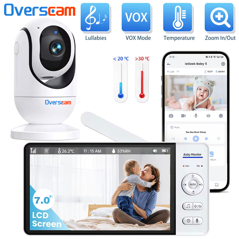 Home Security Cameras Uk - 7,0-дюймовый экран, радионяня, 5000 мАч, аккумулятор,