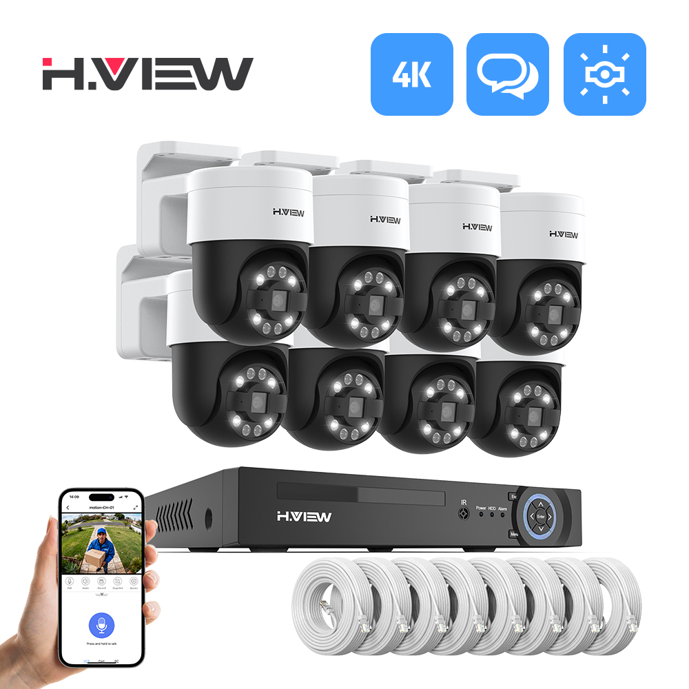 Home Security Outdoor Cameras - H.view 8Ch 4K 5MP 8MP система