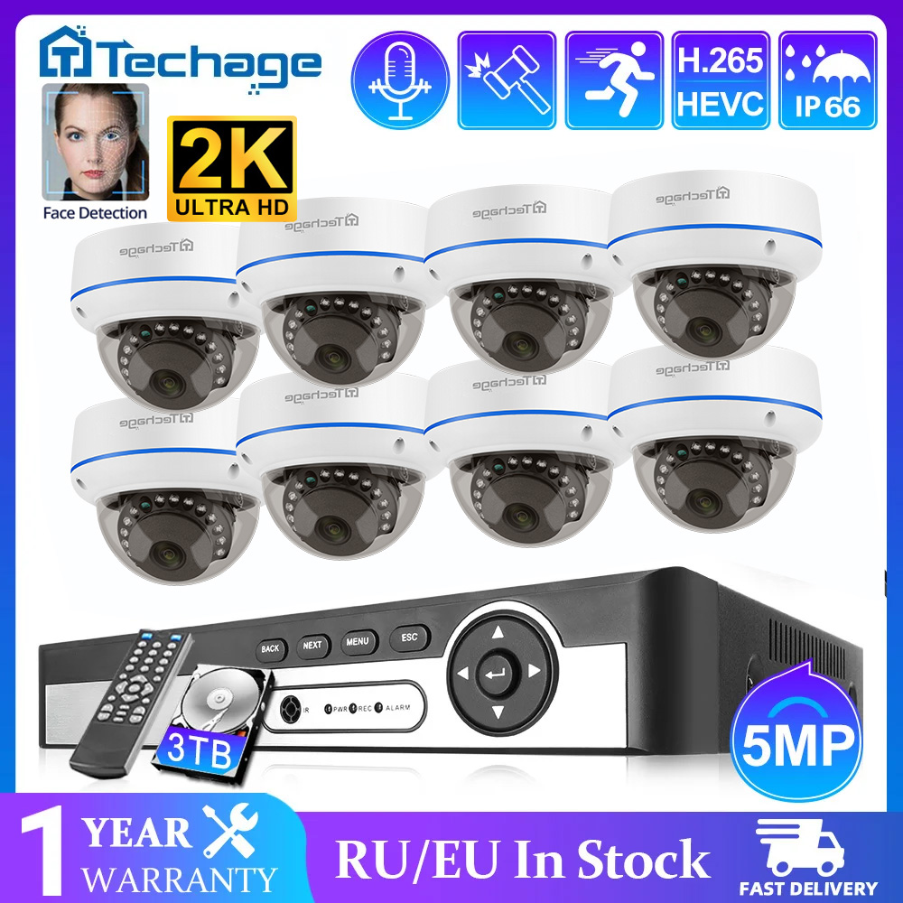 Home Security Video Recording Systems - 8-канальная 5-мегапиксельная POE-система видеонаблюдения с купольными