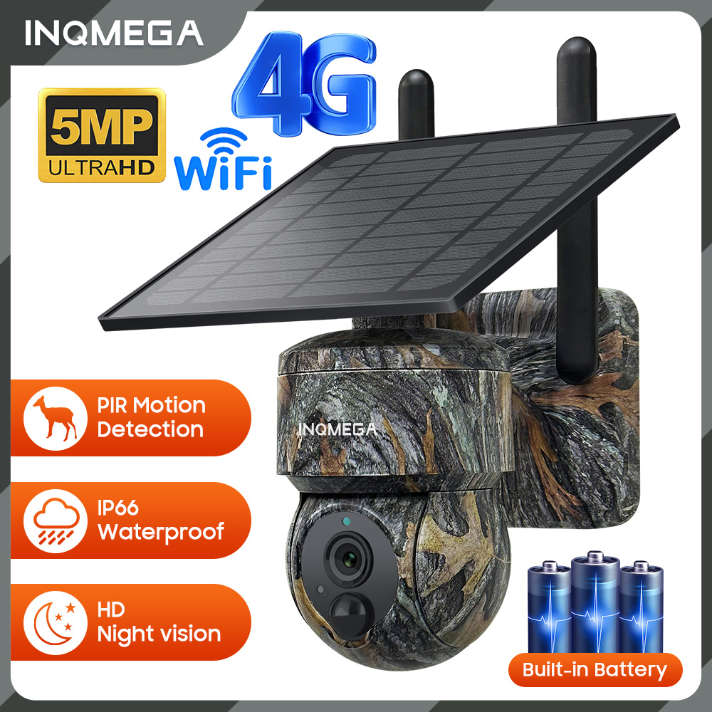 Home Security Outdoor Cameras - INQMEGA 5MP 4G/WIFI Солнечная беспроводная камера