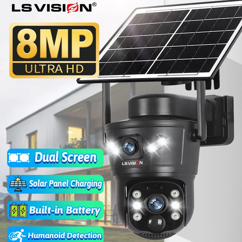 Home Security Wifi Camera - LS VISION 8MP 4G Солнечная камера