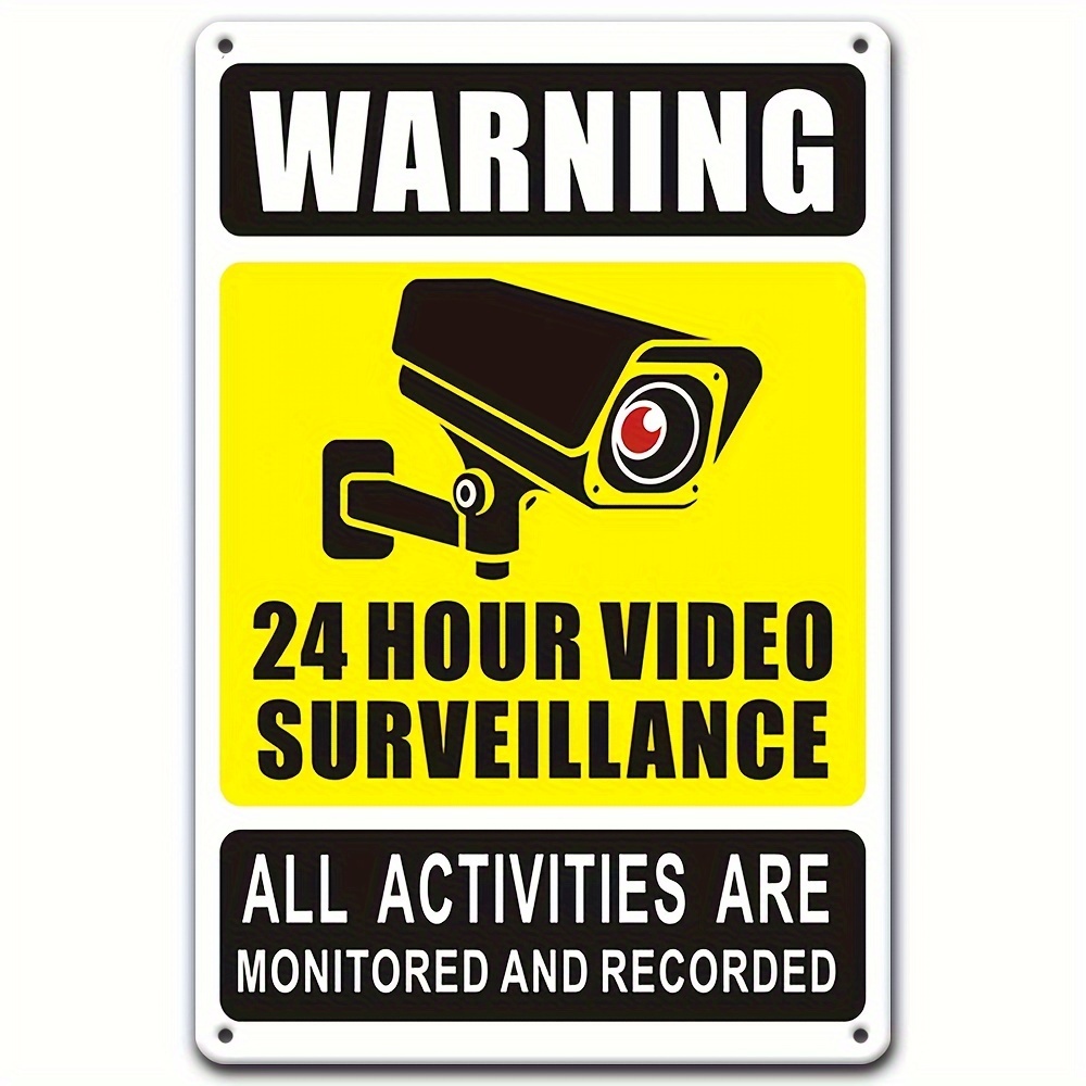 Home Security Outdoor Cameras - Предупреждающий знак видеонаблюдения 24/7 — прочный