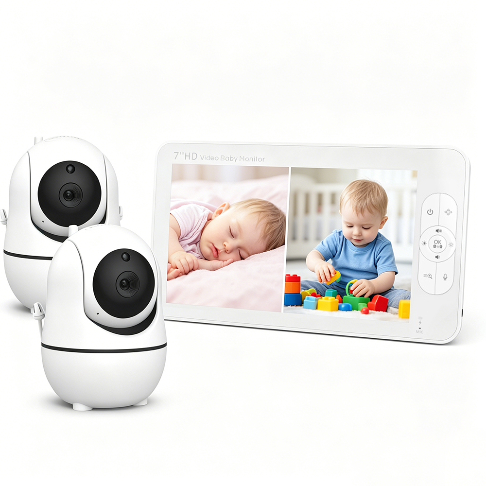 Home Security Cameras Uk - 7-дюймовая видеоняня 1080P с двумя камерами,