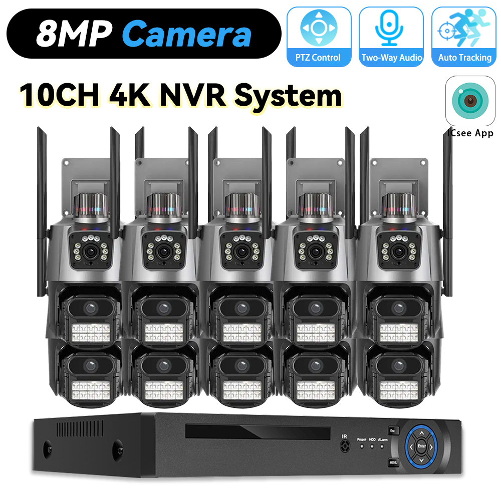 Home Security Video Recording Systems - 10-канальная система видеонаблюдения POE NVR 8MP