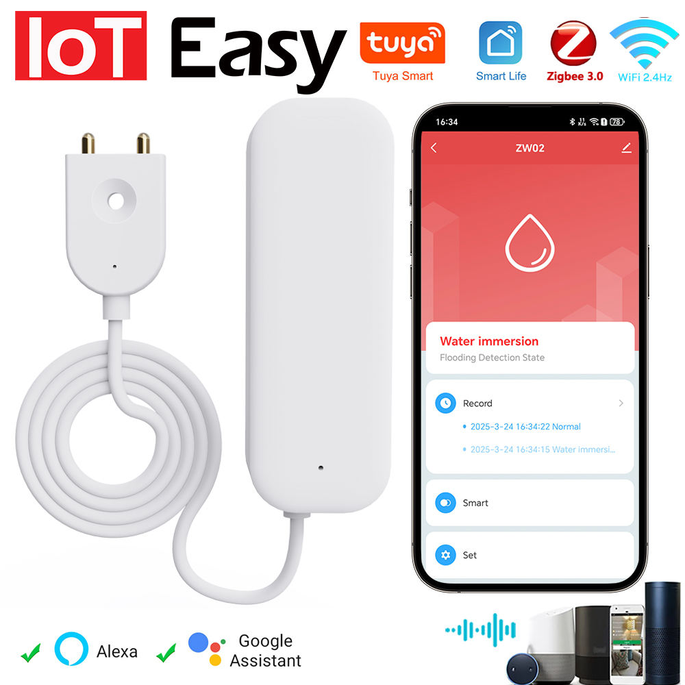 Home Security Device - Tuya Wi-Fi ZigBee датчик воды сигнализация