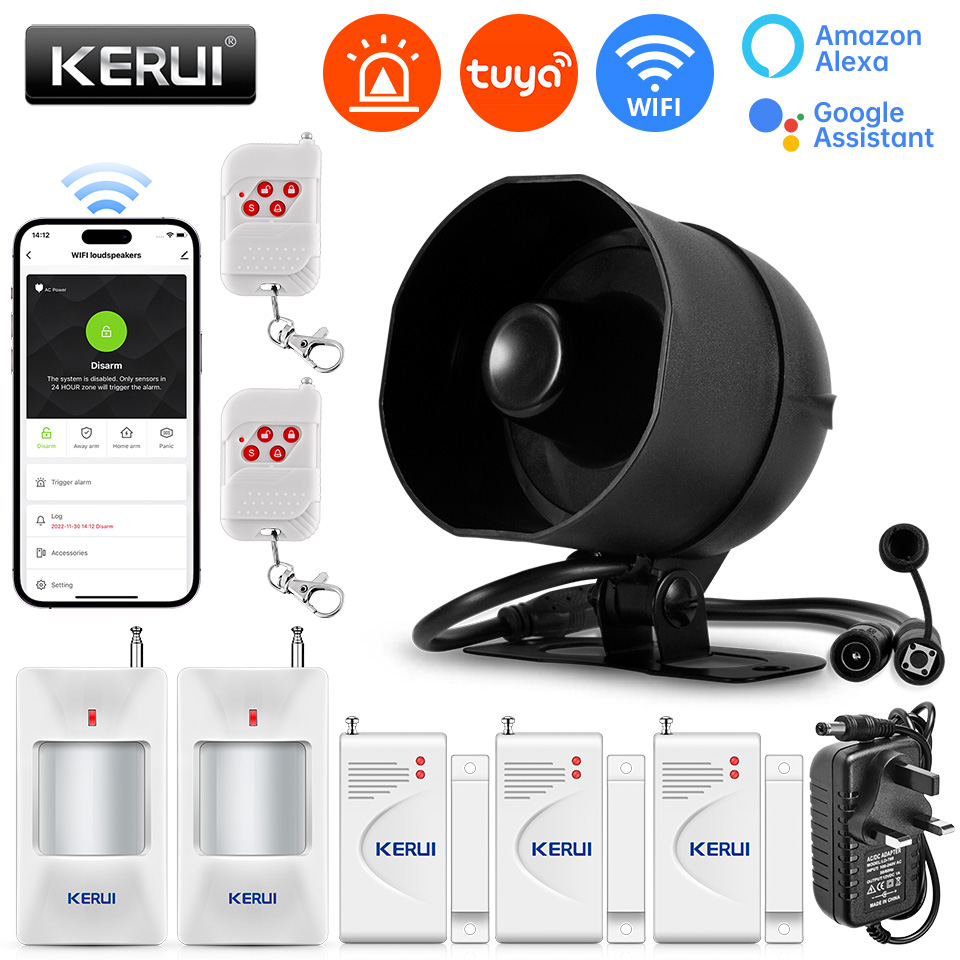 Home Zone Security App - Система сигнализации KERUI с громким звуком,