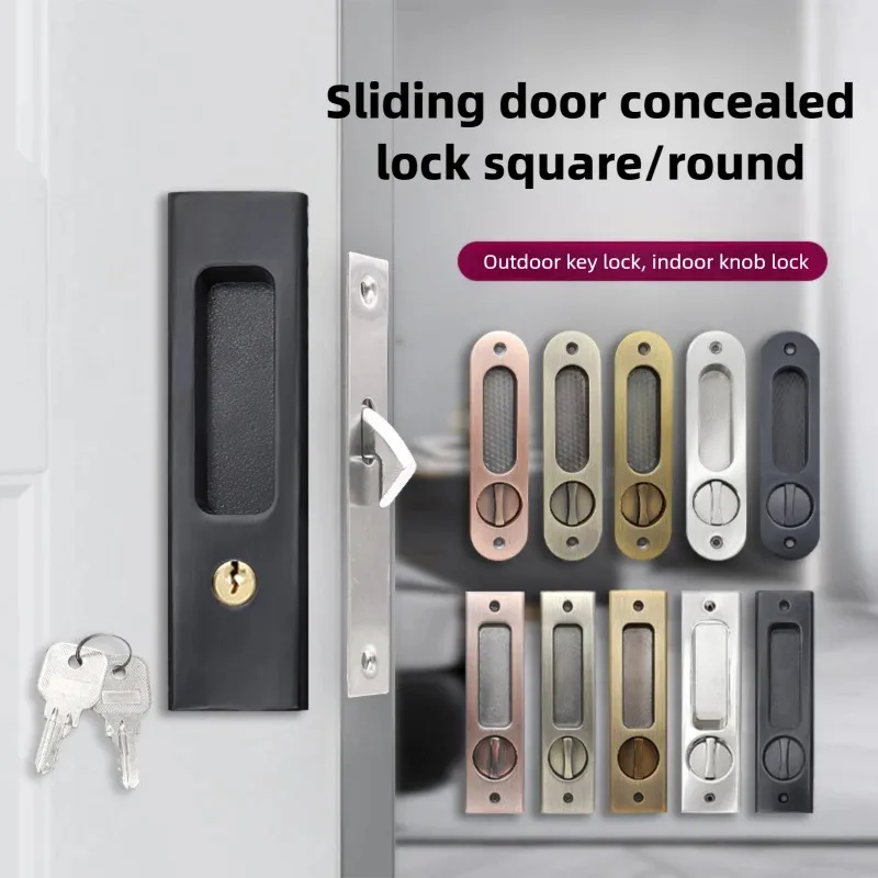 Home Security Door Lock - Усиленный черный крючковый замок для раздвижных