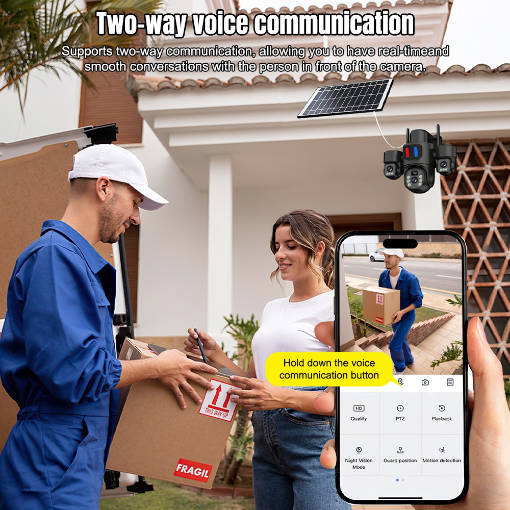 Солнечная WiFi PTZ-камера для  – обзор и цена Home Security Adt